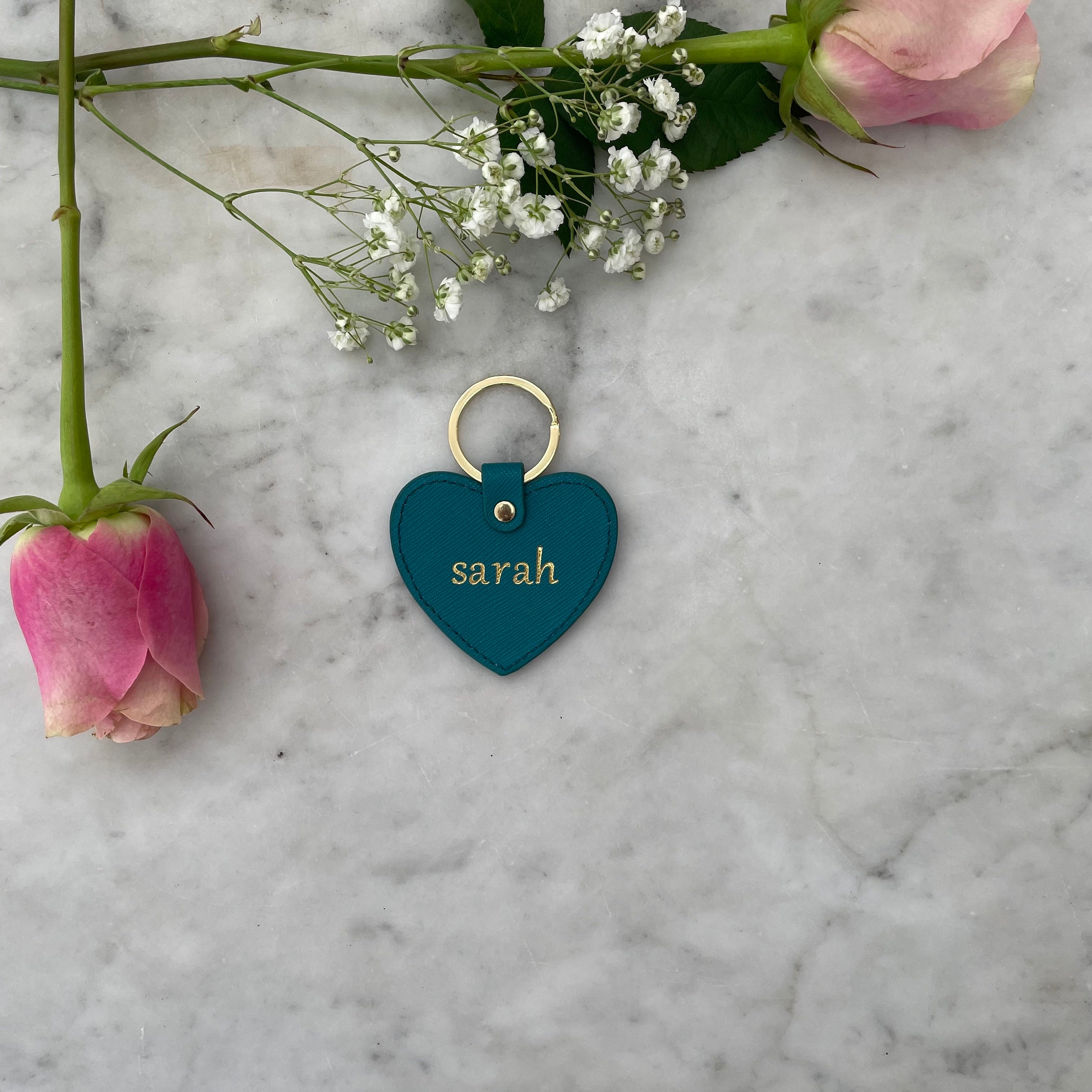 Miss Olivia Heart Keyring Teal