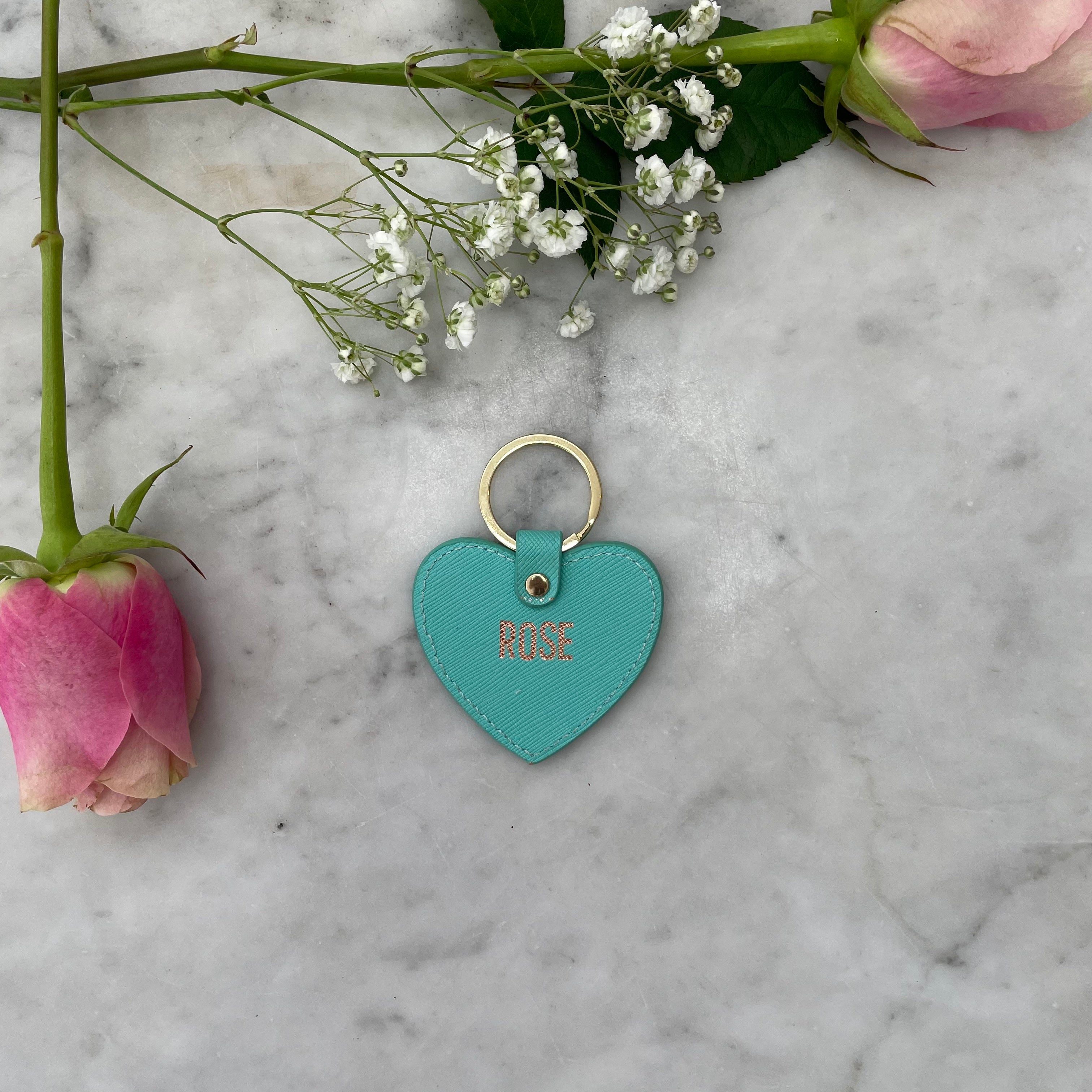 Miss Olivia Heart Keyring Turquoise