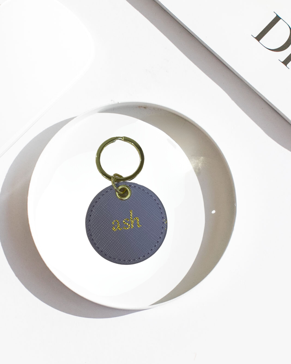 Miss Tilly Circle Keyring Lavender Purple