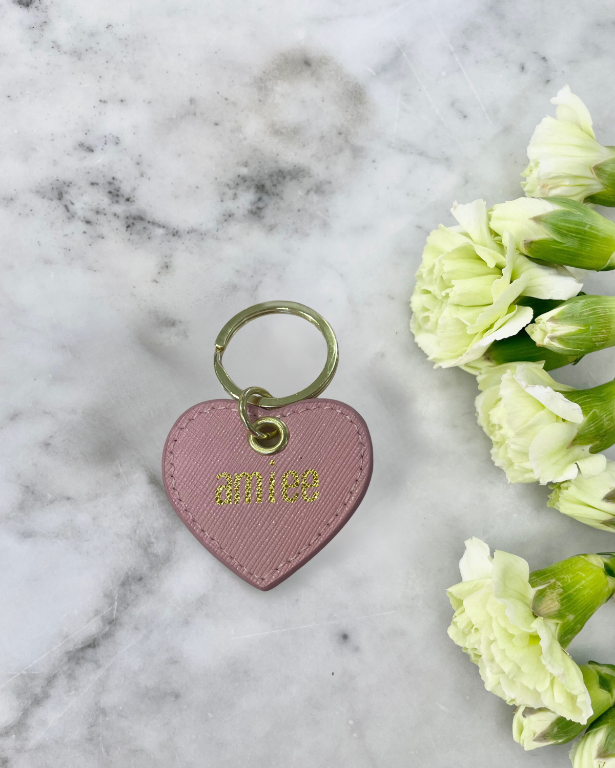 Miss Poppy Heart Keyring Perfect Pink