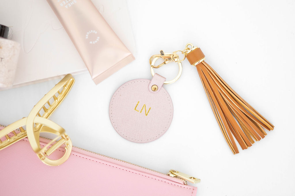 Miss Emily Circle Keyring Rose Gold