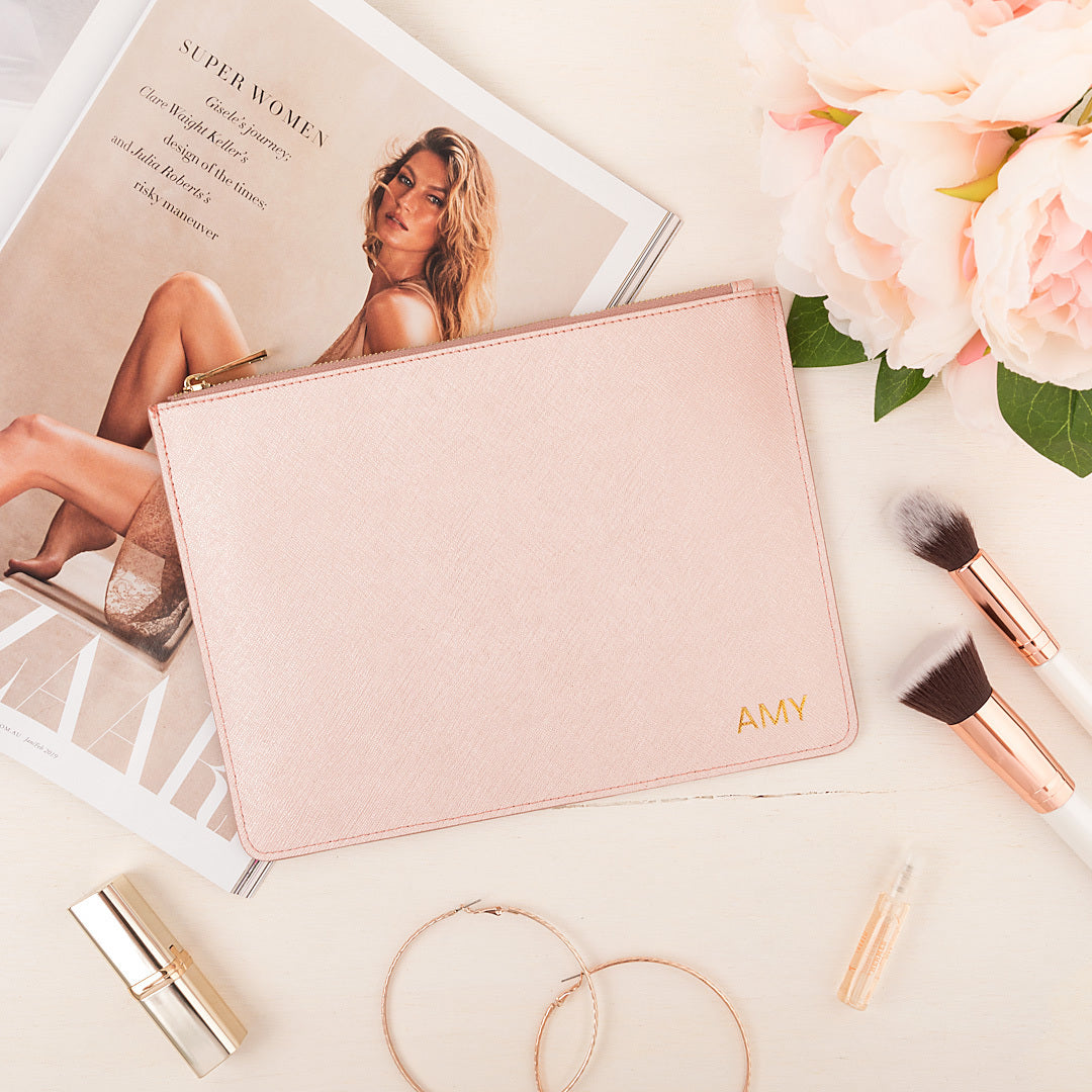 Miss London Pouch Metallic Rose Gold